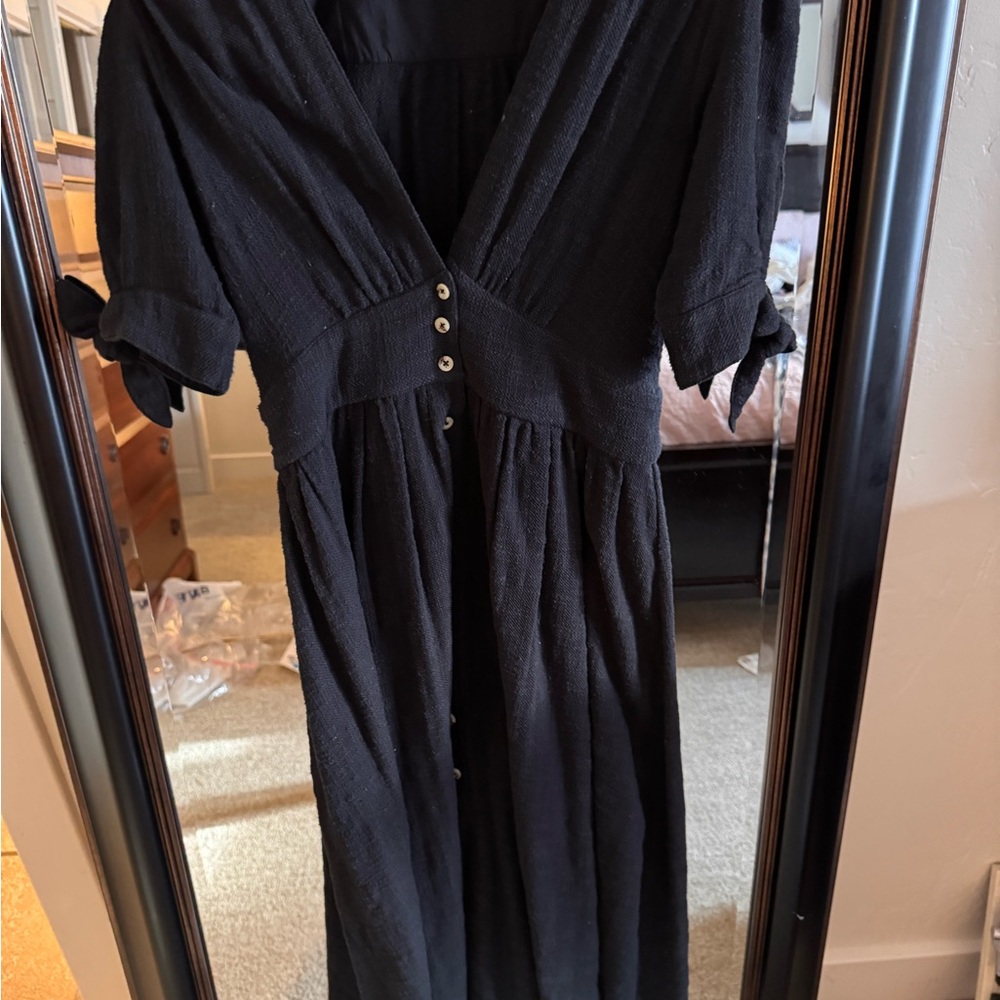 Free People Black Tie Sleeve Sundress